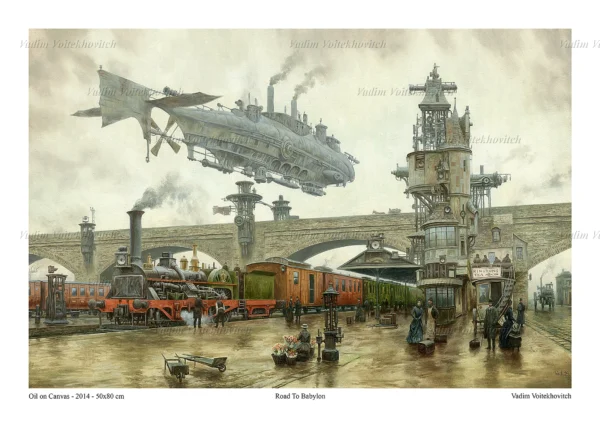 Steampunk Poster Road to Babylon by Vadim Voitekhovitch