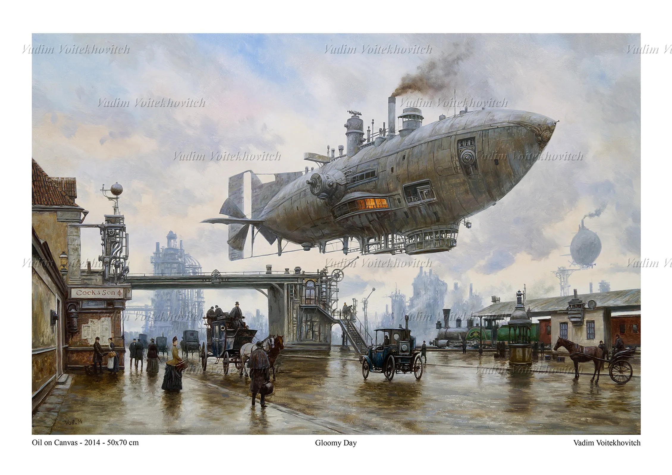 Steampunk Poster Gloomy Day by Vadim Voitekhovitch