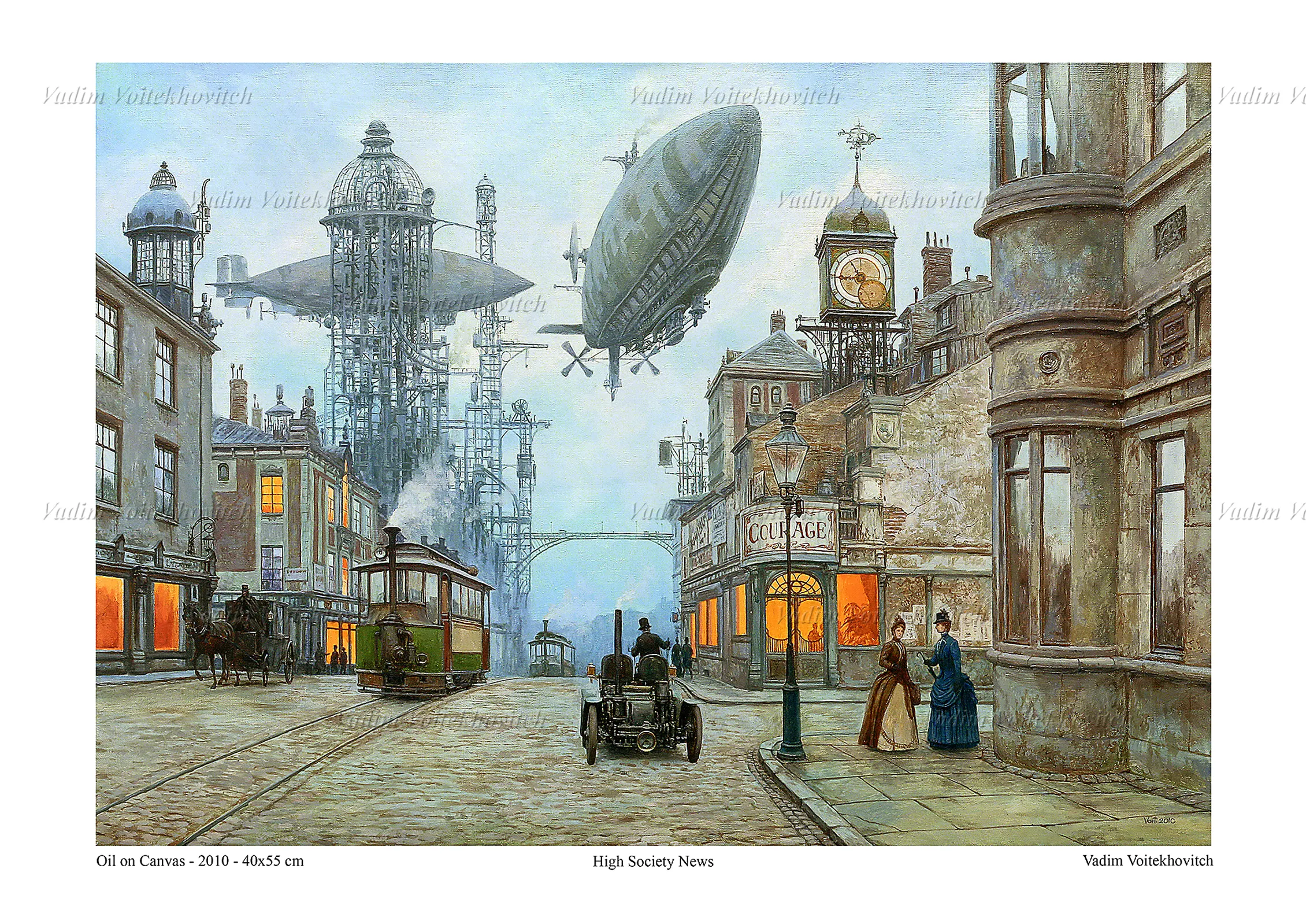 Steampunk Poster High Society News by Vadim Voitekhovitch